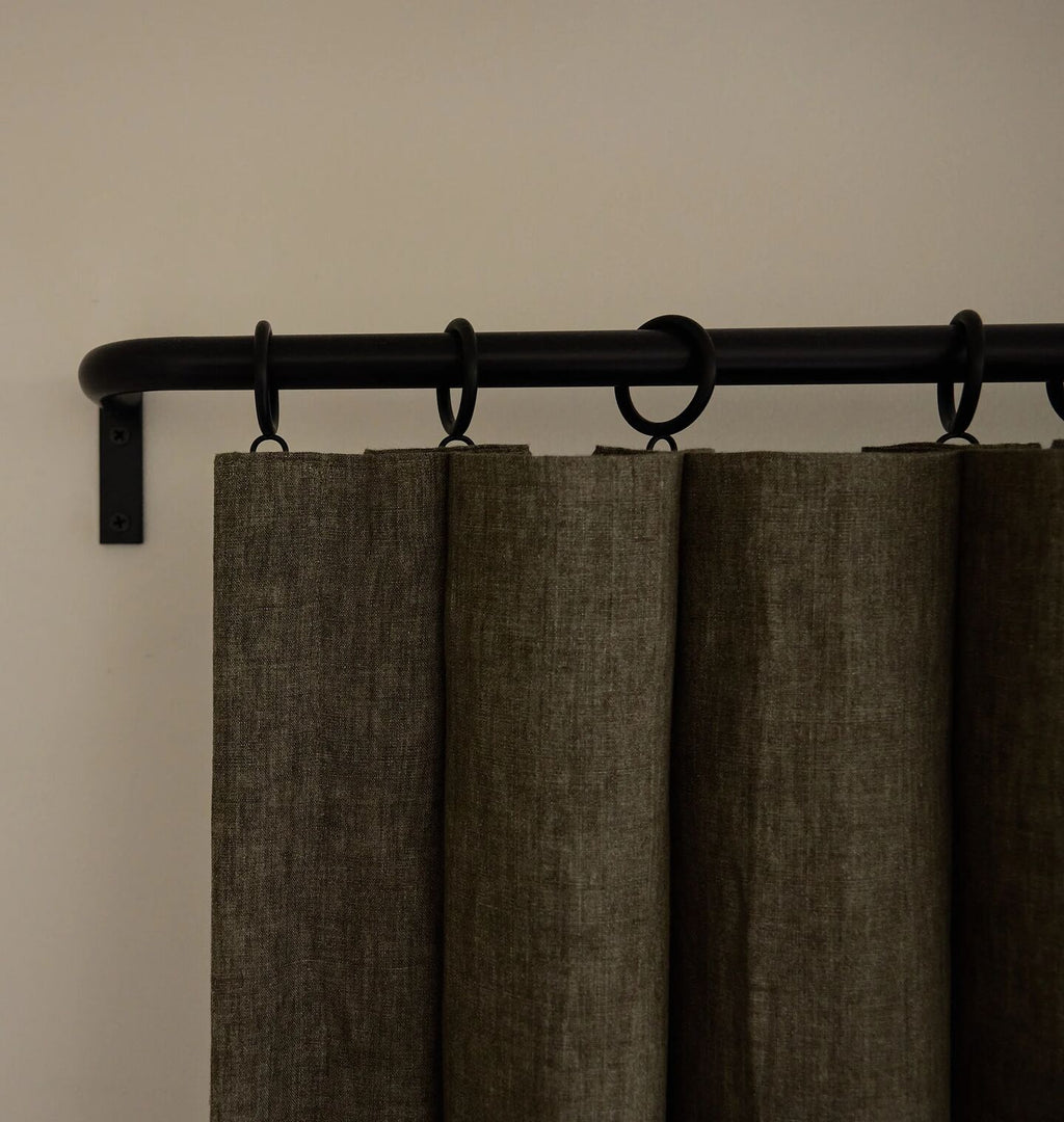 Black Curved Curtain Rod 78"-150"