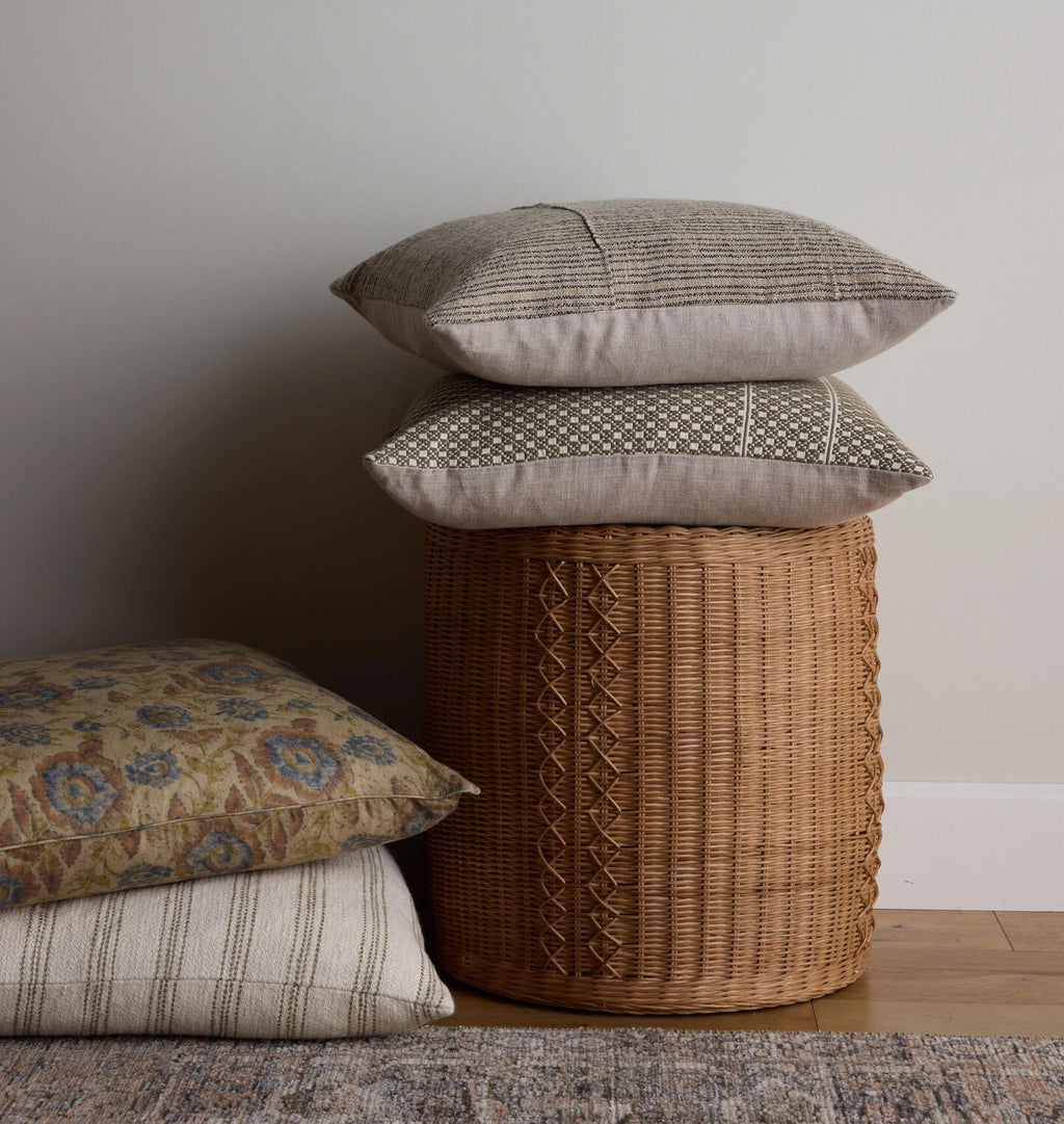 Olivia Wicker Stool Blonde Wicker
