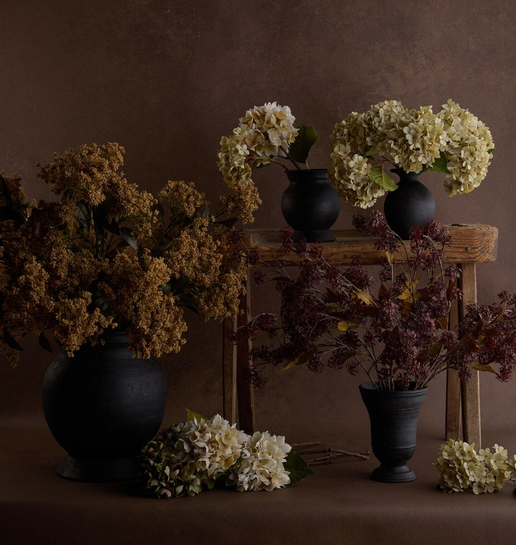 Faux Elderberry Bundle in Small Bergen Vase