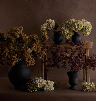 Faux Elderberry Bundle in Small Bergen Vase