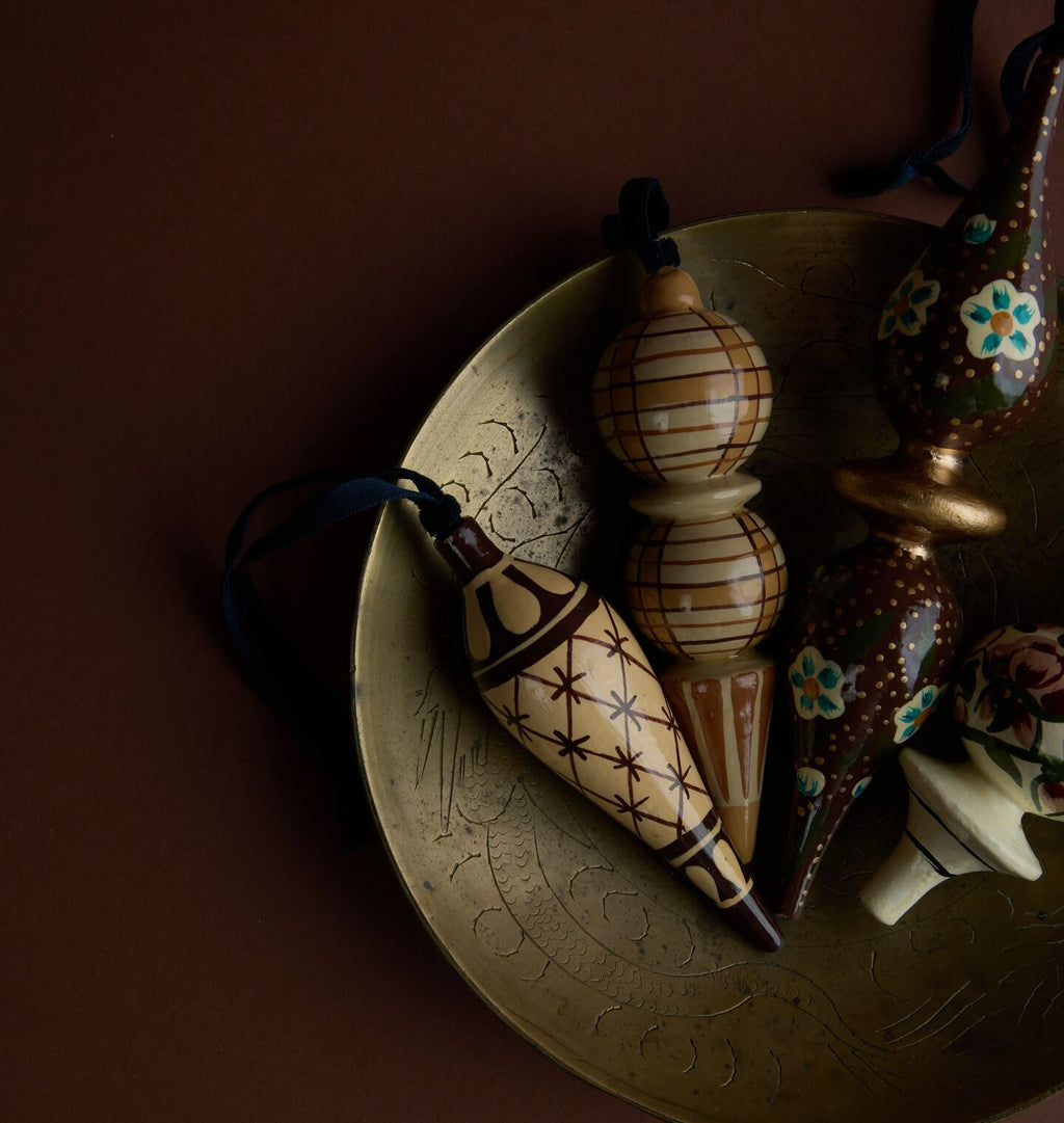 Rosell Wood Ornament Set S/4