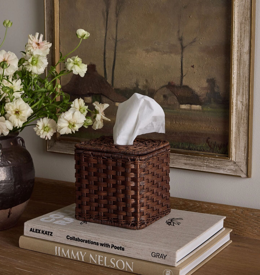 June Tissue Box Toasted Wicker 