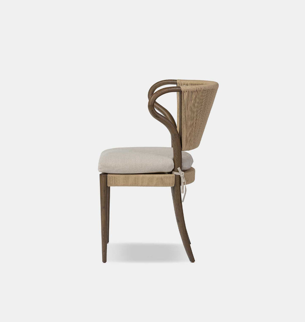 Amira Armless Natural Rush Dining Chair Broadway Dune