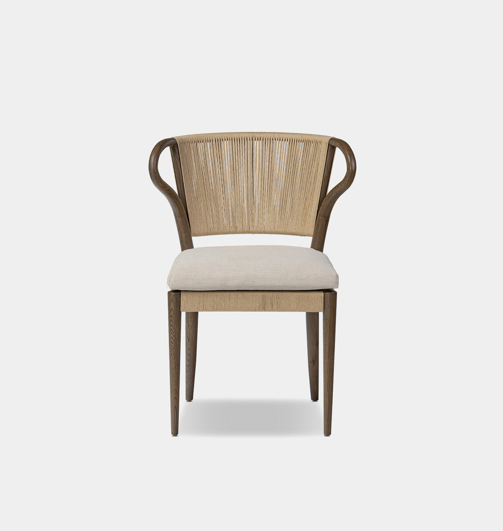 Amira Armless Natural Rush Dining Chair Broadway Dune