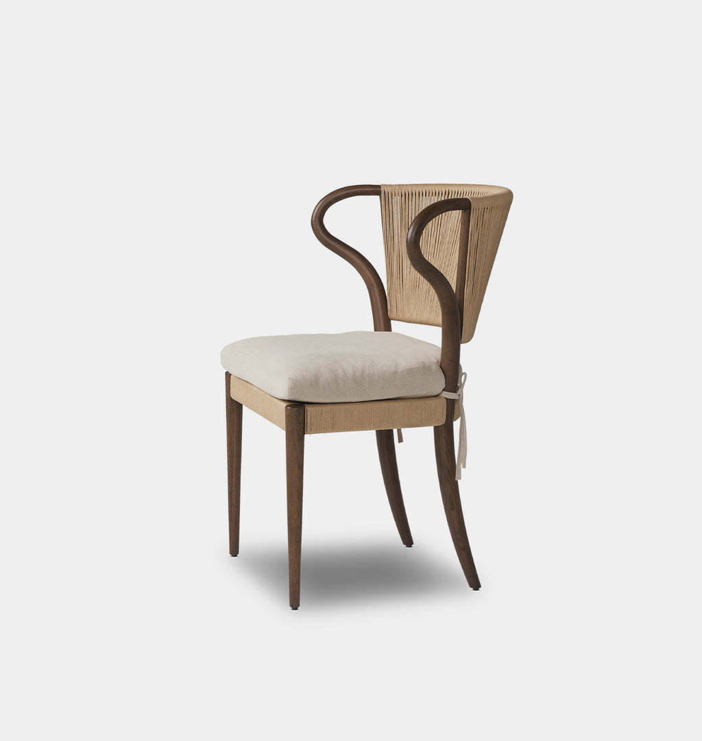 Amira Armless Natural Rush Dining Chair Broadway Dune