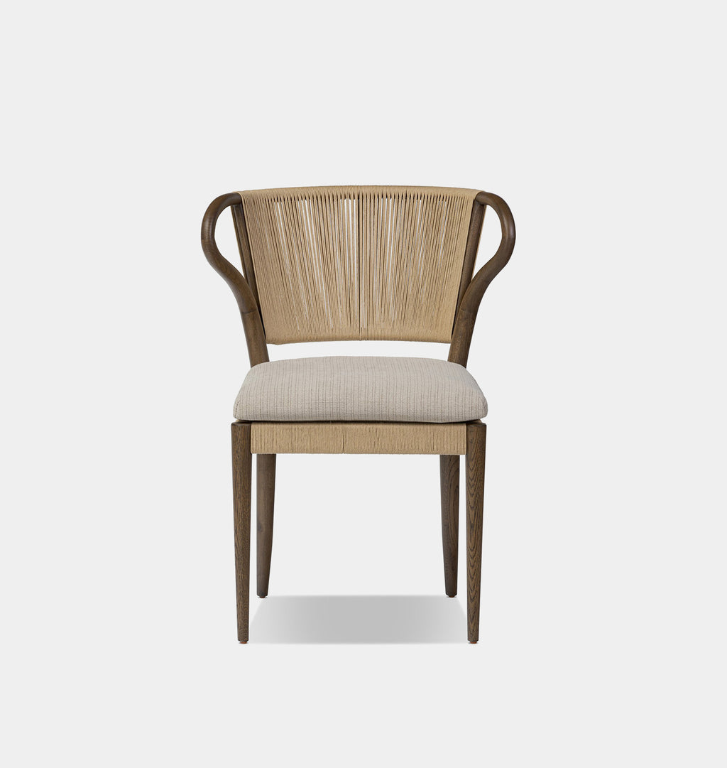 Amira Armless Natural Rush Dining Chair Laine Natural