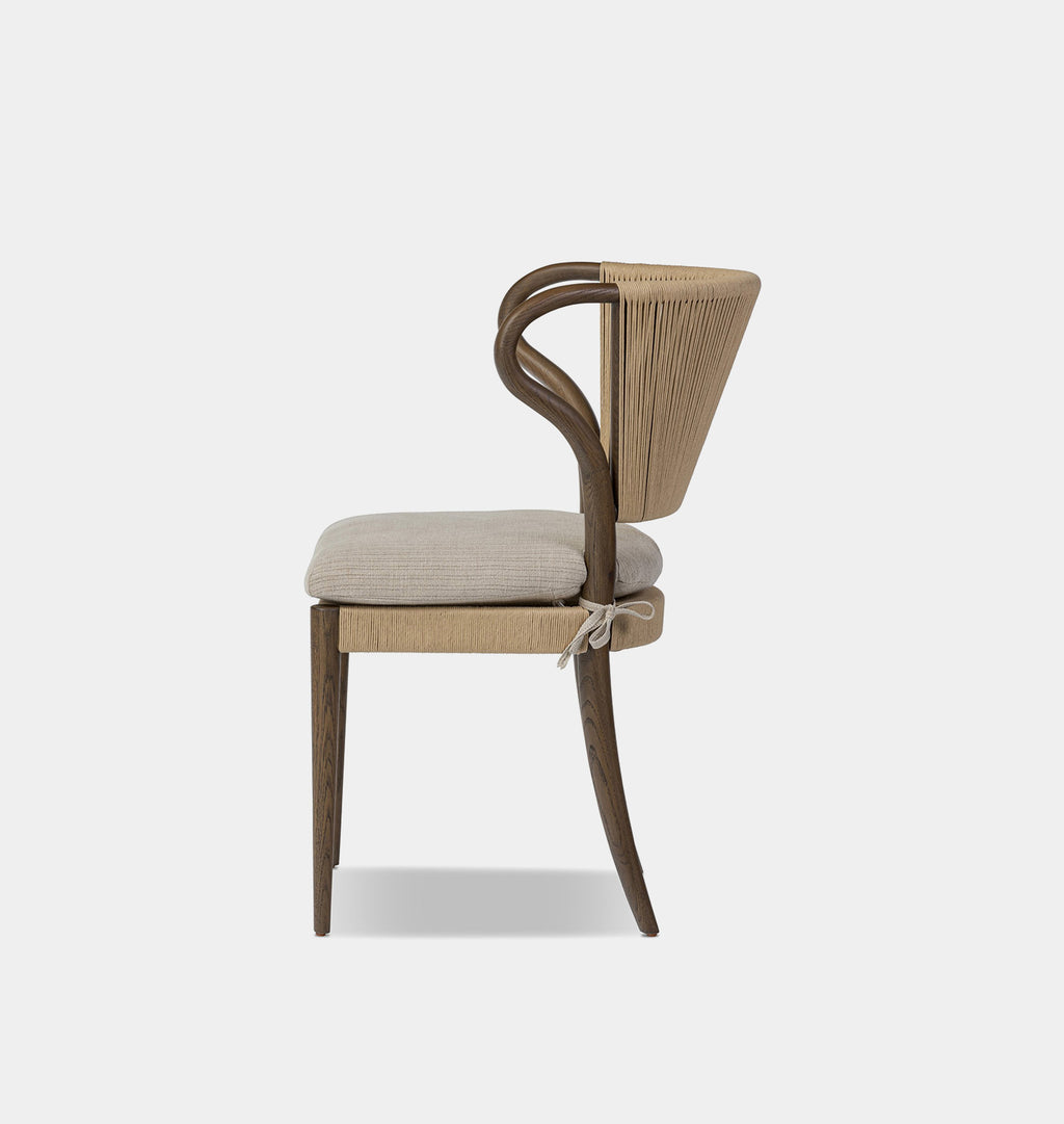Amira Armless Natural Rush Dining Chair Laine Natural
