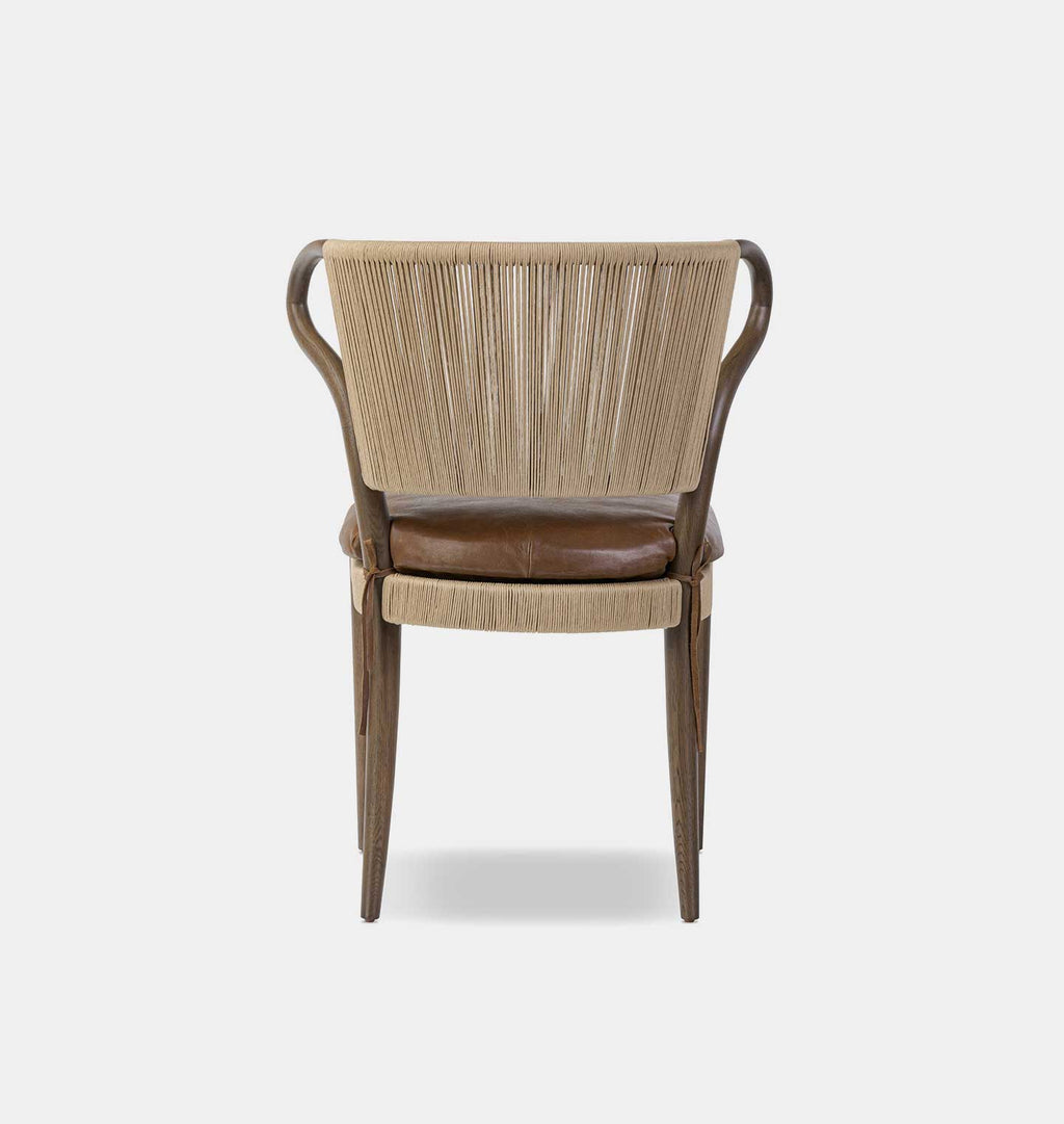 Amira Armless Natural Rush Dining Chair Dulane Mahogany