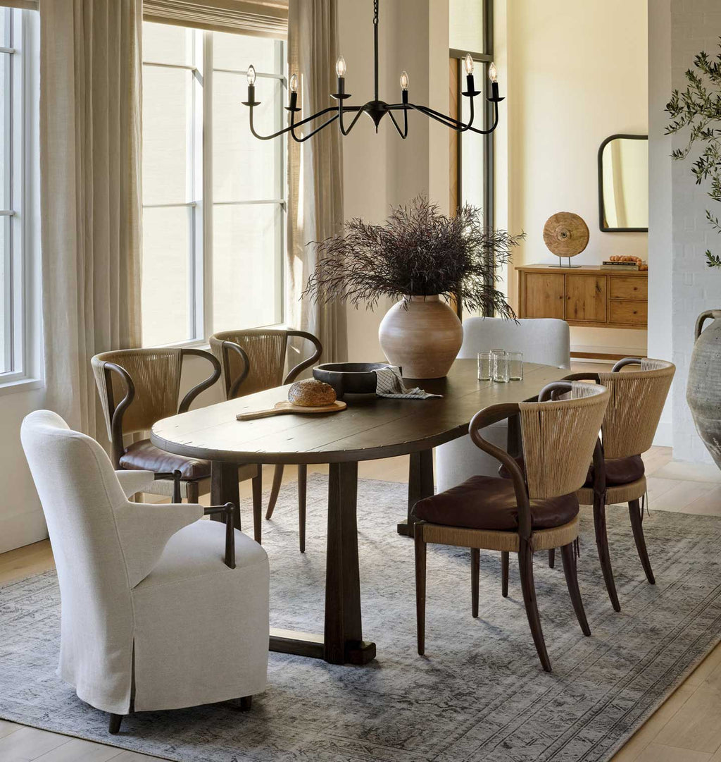 Amira Armless Natural Rush Dining Chair Laine Natural
