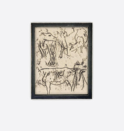 Animal Studies Framed Print Black