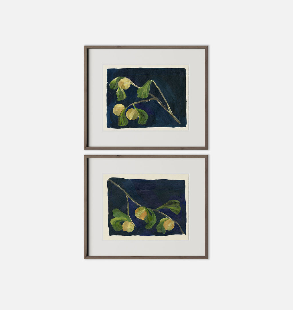 Apricot Diptych I by Brittney Schulz Walnut