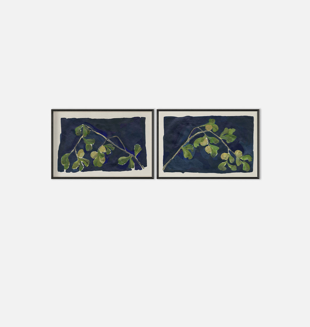 Apricot Diptych II by Brittney Schulz Black Pine