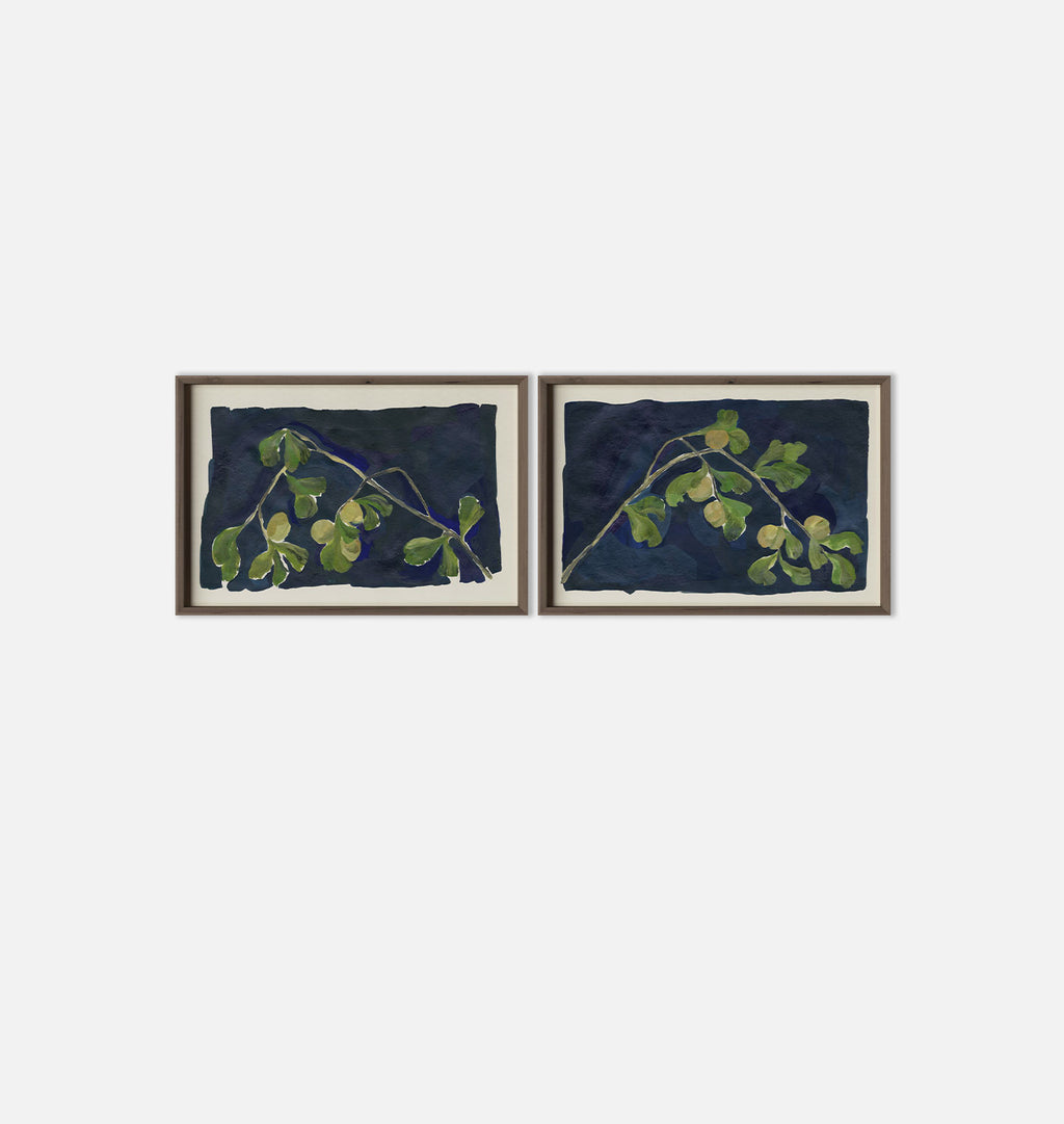 Apricot Diptych II by Brittney Schulz Walnut