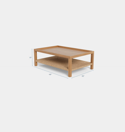 Arcadia Coffee Table Natural Oak Dims