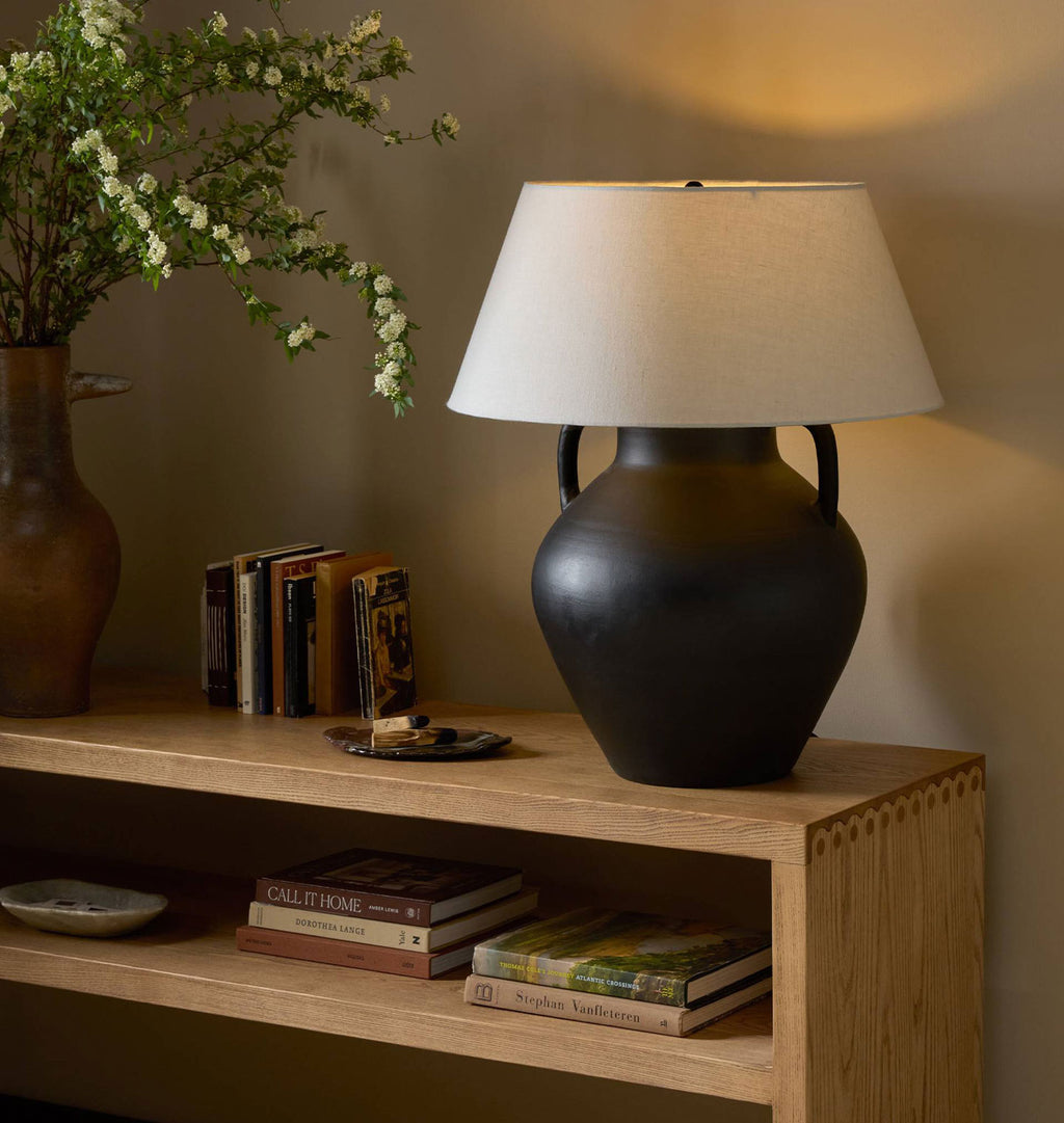 Atrani Table Lamp Black Terracotta