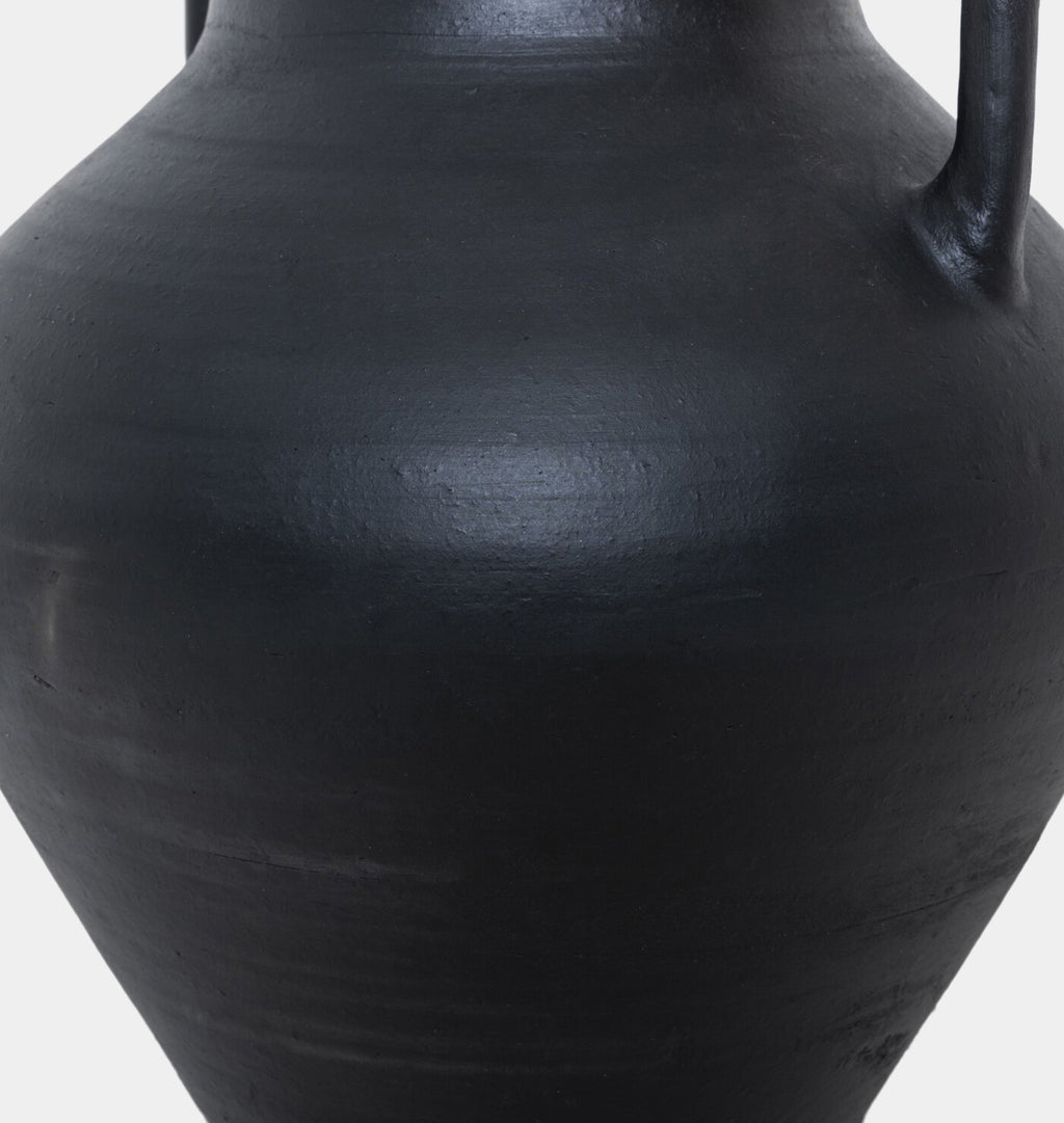 Atrani Aged Terracotta Vessel Aged Black Terracotta