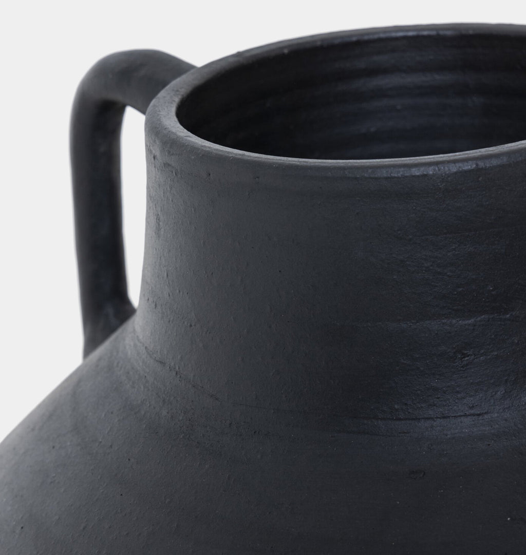 Atrani Aged Terracotta Vessel Aged Black Terracotta