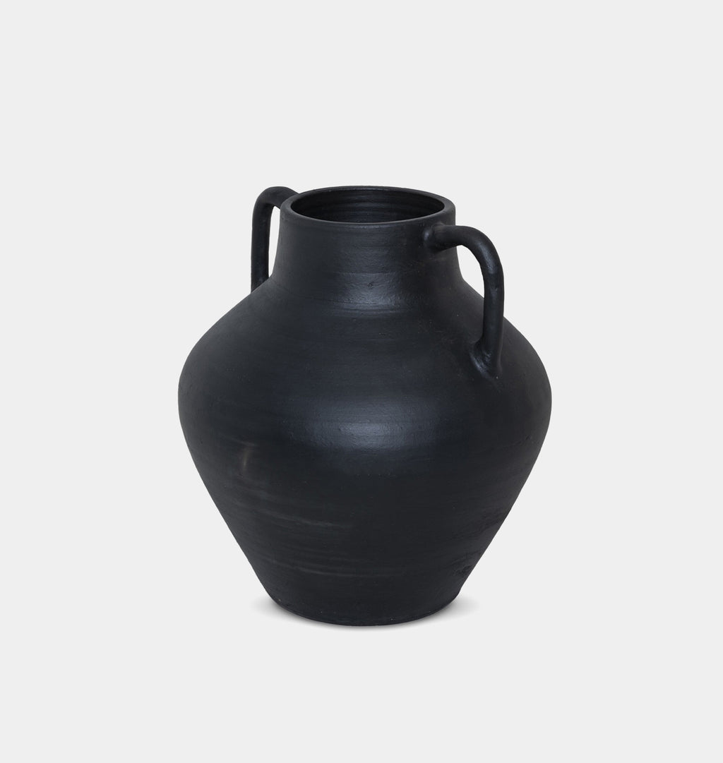 Atrani Aged Terracotta Vessel Aged Black Terracotta