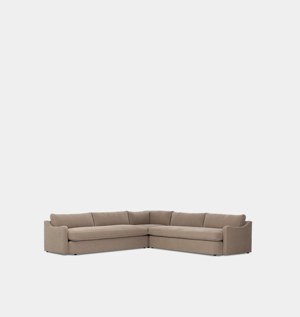 Aurelia 3 Piece Sectional Sofa 124" Broadway Canvas