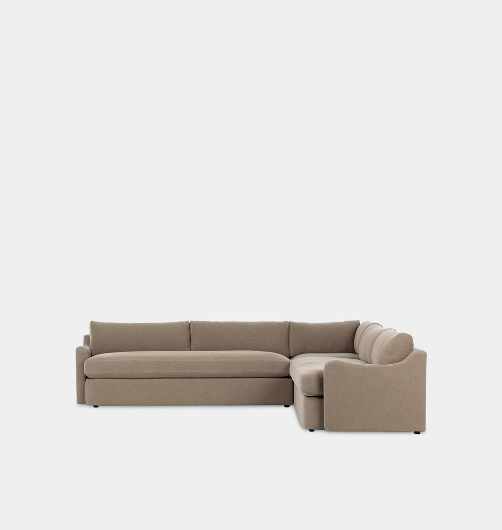 Aurelia 3 Piece Sectional Sofa 124" Broadway Canvas