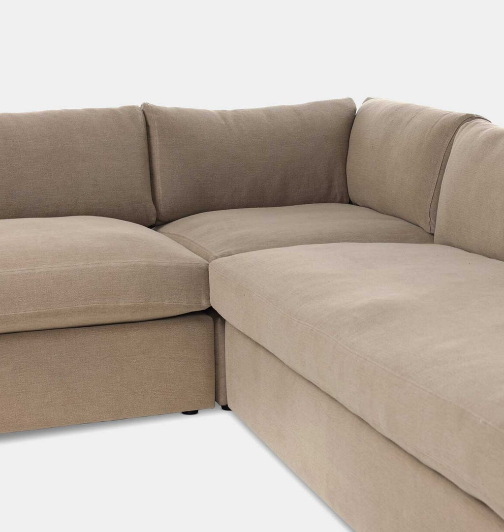 Aurelia 3 Piece Sectional Sofa 124" Broadway Canvas