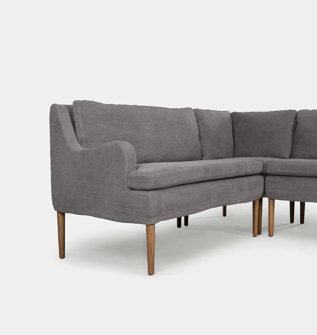 Aurelia Corner Dining Banquette 76" Broadway Denim