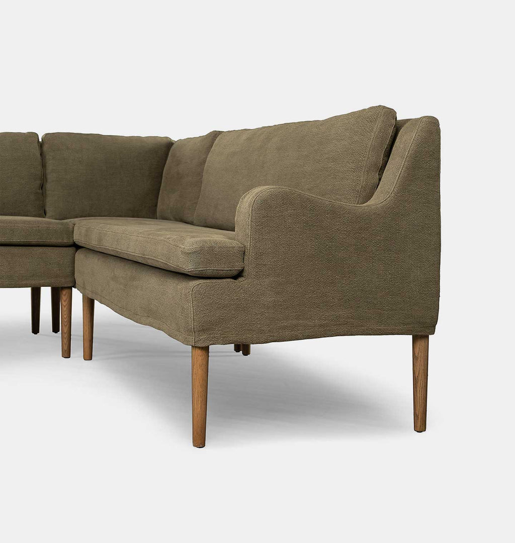 Aurelia Corner Dining Banquette 83" Broadway Olive