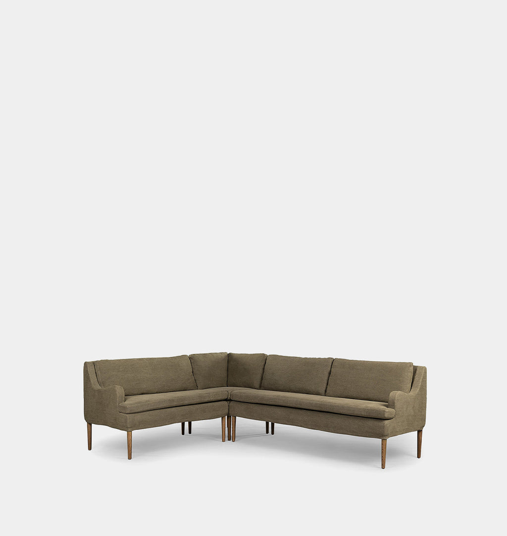 Aurelia L-Shape Dining Banquette 106" Left Facing Broadway Olive