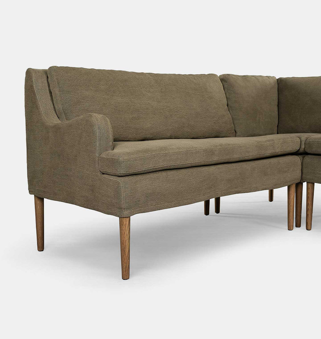 Aurelia L-Shape Dining Banquette 106" Left Facing Broadway Olive