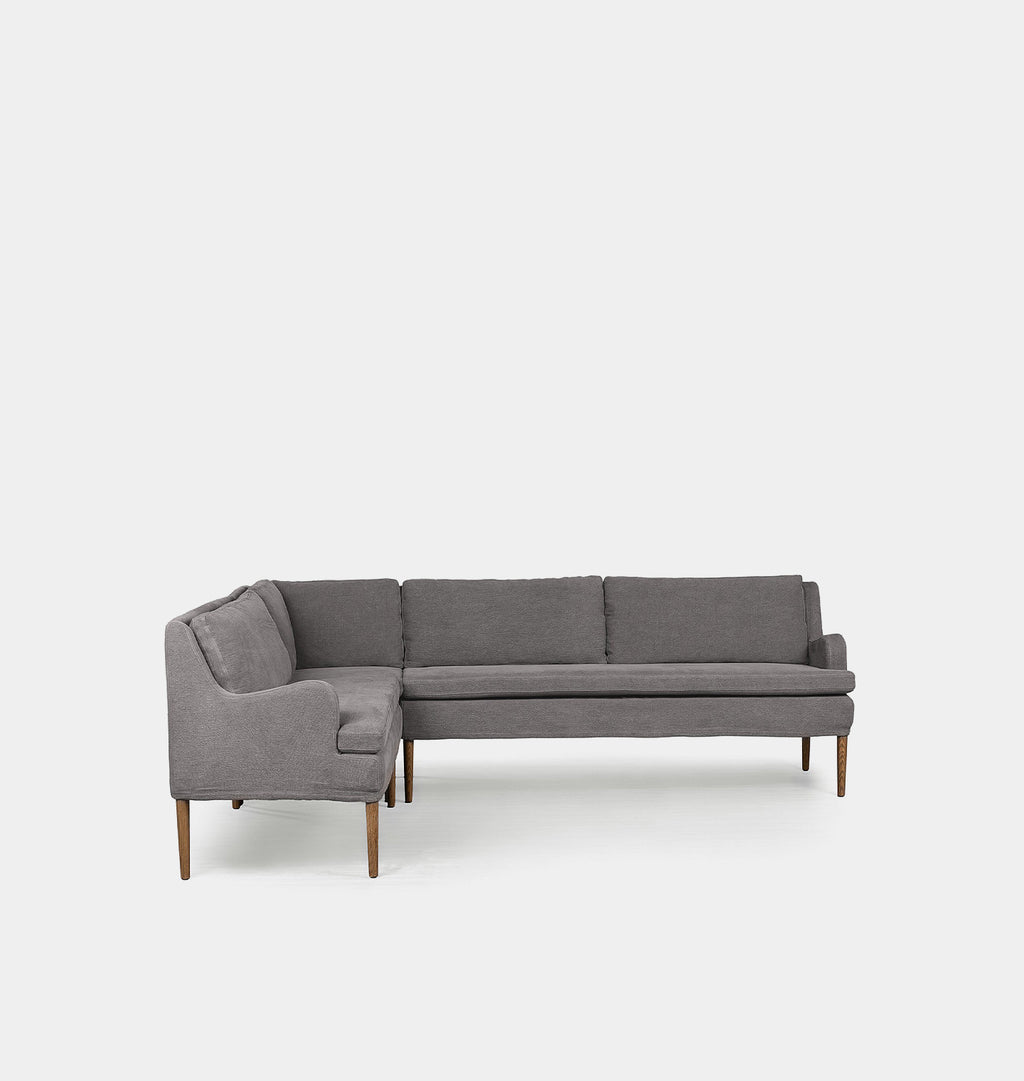 Aurelia L-Shape Dining Banquette Left Arm Facing Broadway Denim