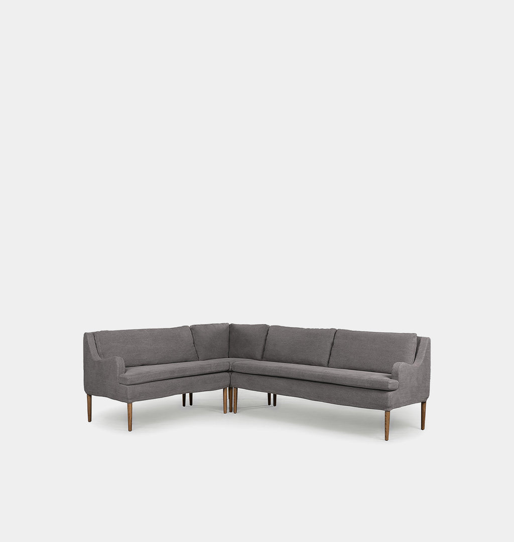 Aurelia L-Shape Dining Banquette Left Arm Facing Broadway Denim