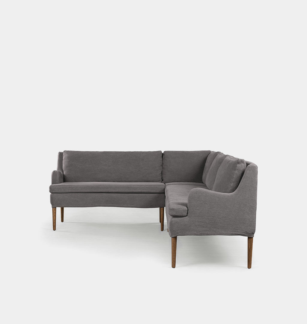 Aurelia L-Shape Dining Banquette Left Arm Facing Broadway Denim