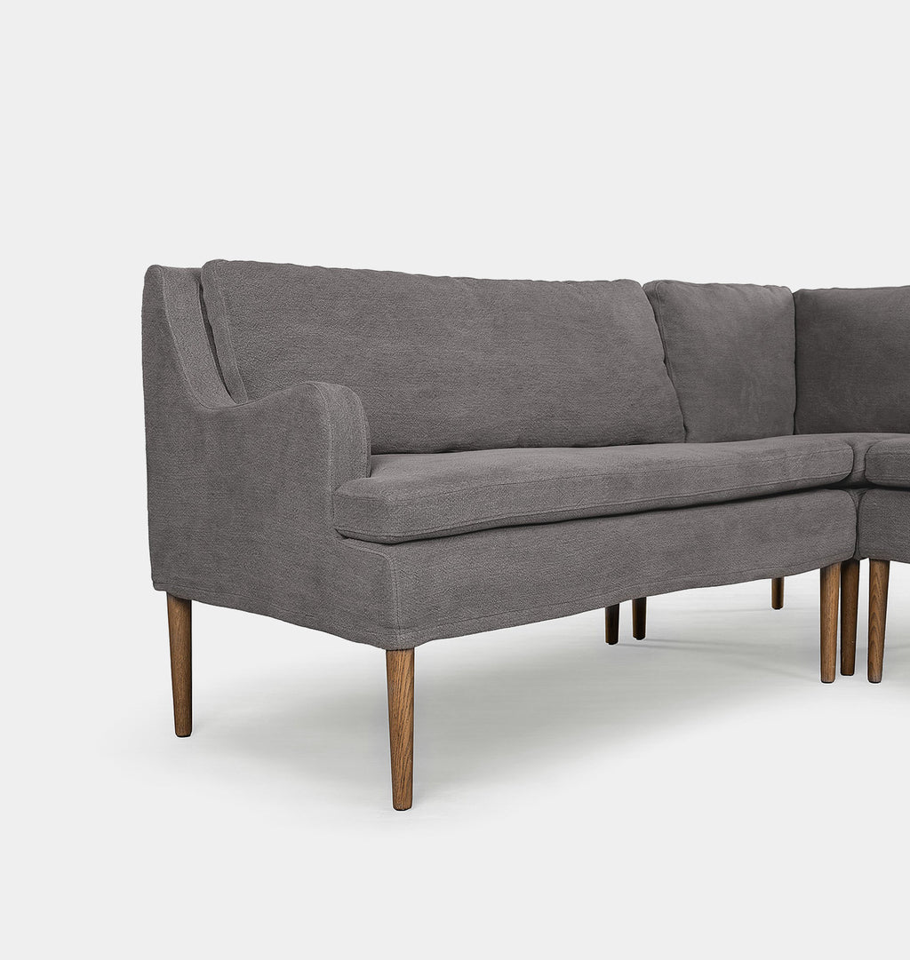 Aurelia L-Shape Dining Banquette Left Arm Facing Broadway Denim