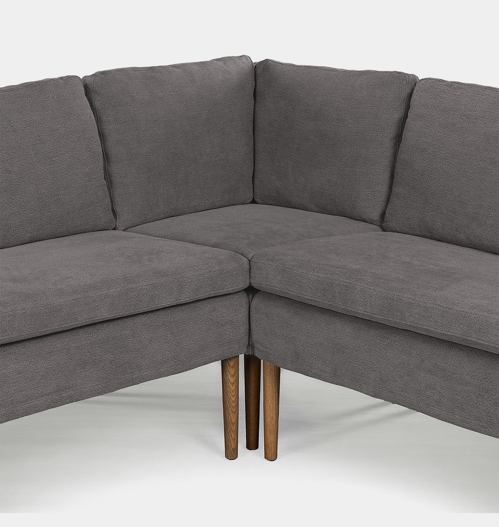 Aurelia L-Shape Dining Banquette Left Arm Facing Broadway Denim