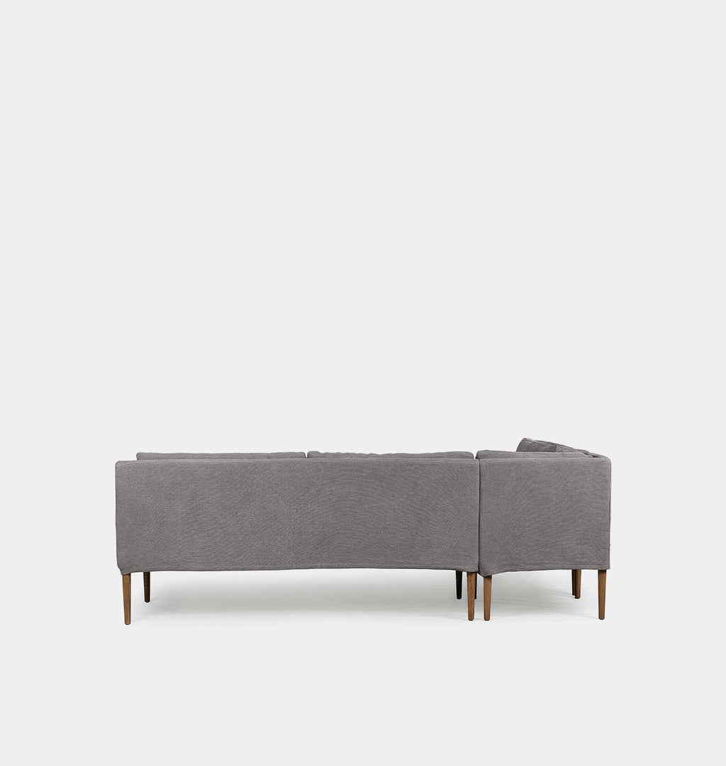 Aurelia L-Shape Dining Banquette Left Arm Facing Broadway Denim