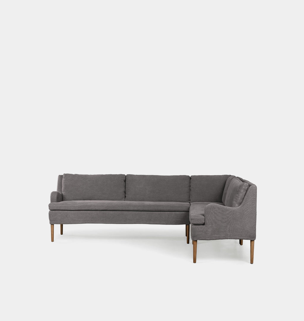 Aurelia L-Shape Dining Banquette Right Arm Facing Broadway Denim
