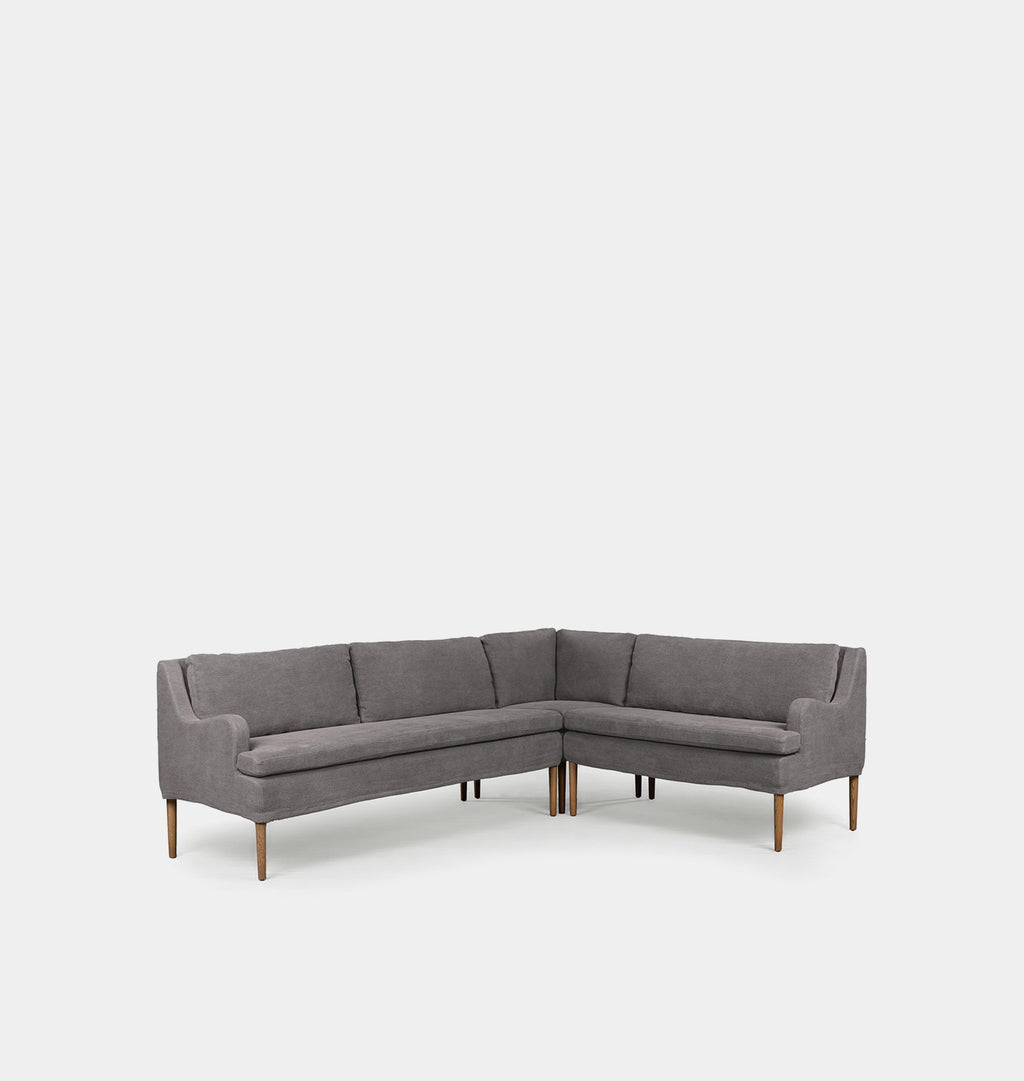 Aurelia L-Shape Dining Banquette Right Arm Facing Broadway Denim