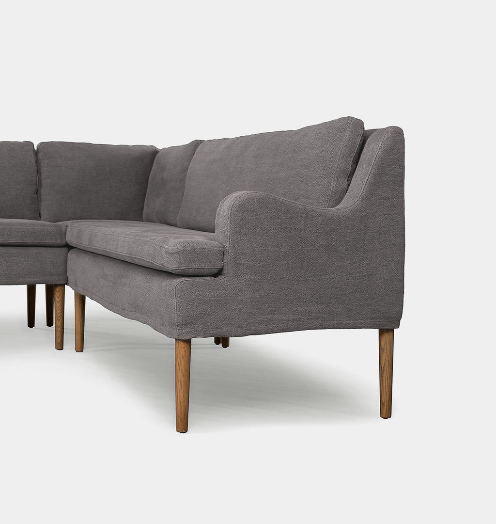 Aurelia L-Shape Dining Banquette Right Arm Facing Broadway Denim