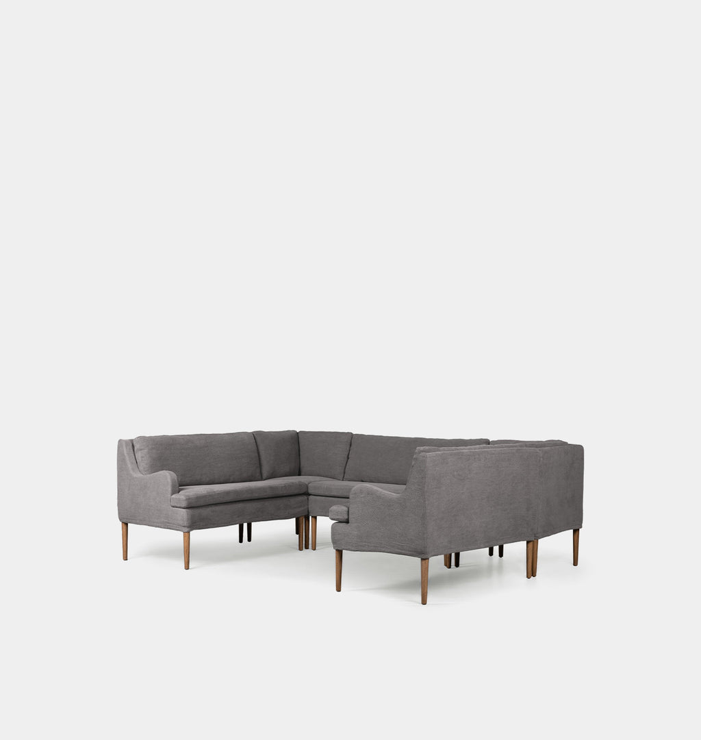 Aurelia U-Shape Dining Banquette 103" Broadway Denim