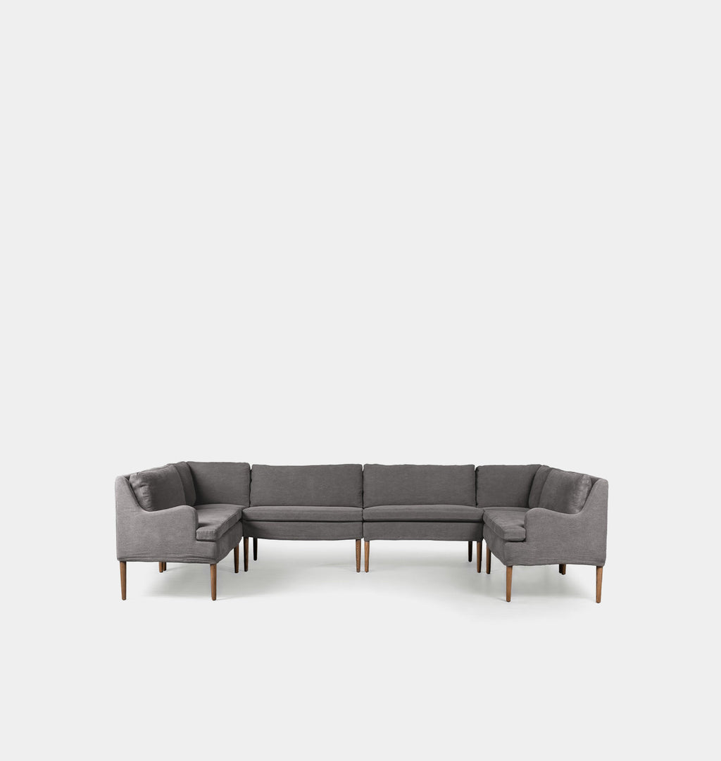 Aurelia U-Shape Dining Banquette 131" Broadway Denim