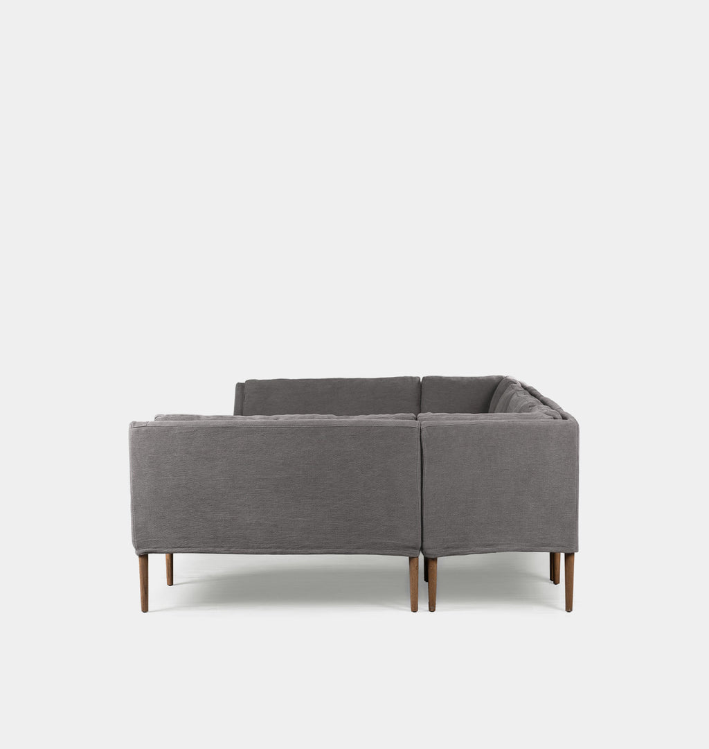 Aurelia U-Shape Dining Banquette 131" Broadway Denim