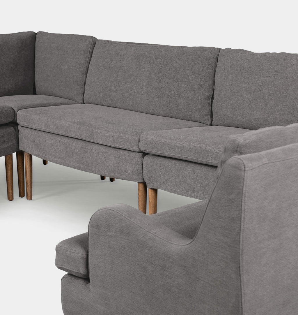Aurelia U-Shape Dining Banquette 131" Broadway Denim