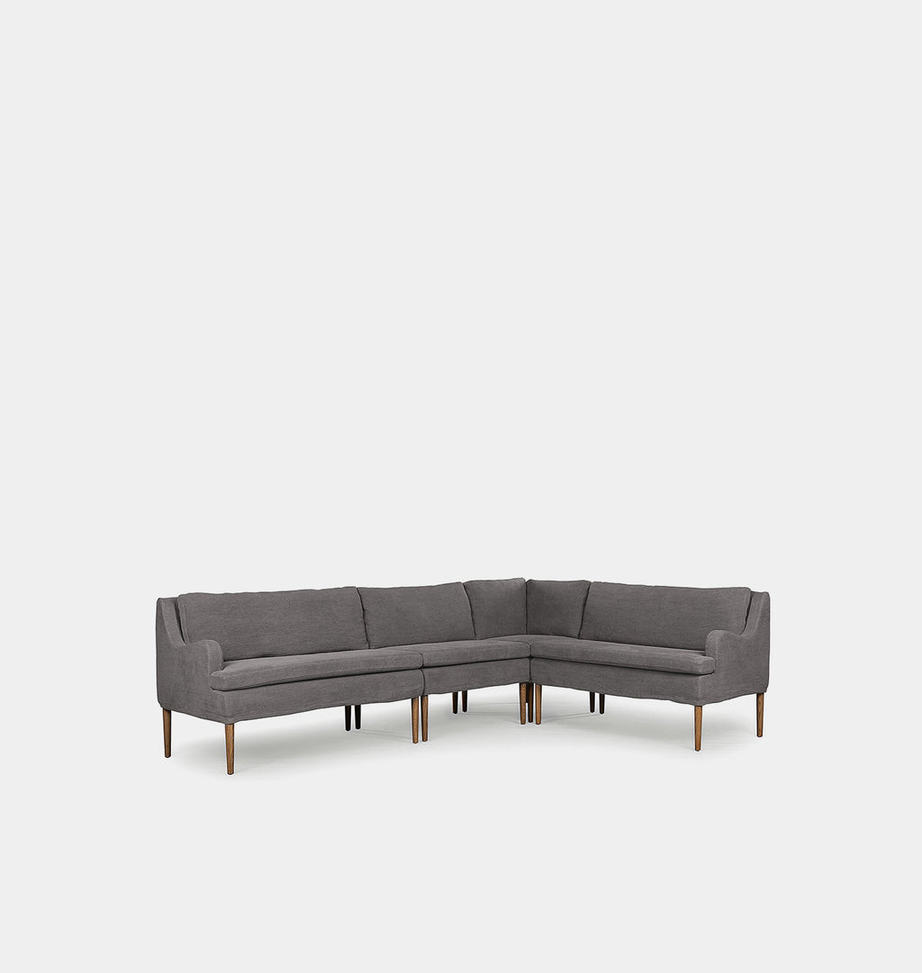 Aurelia Corner Dining Banquette 114" Broadway Denim