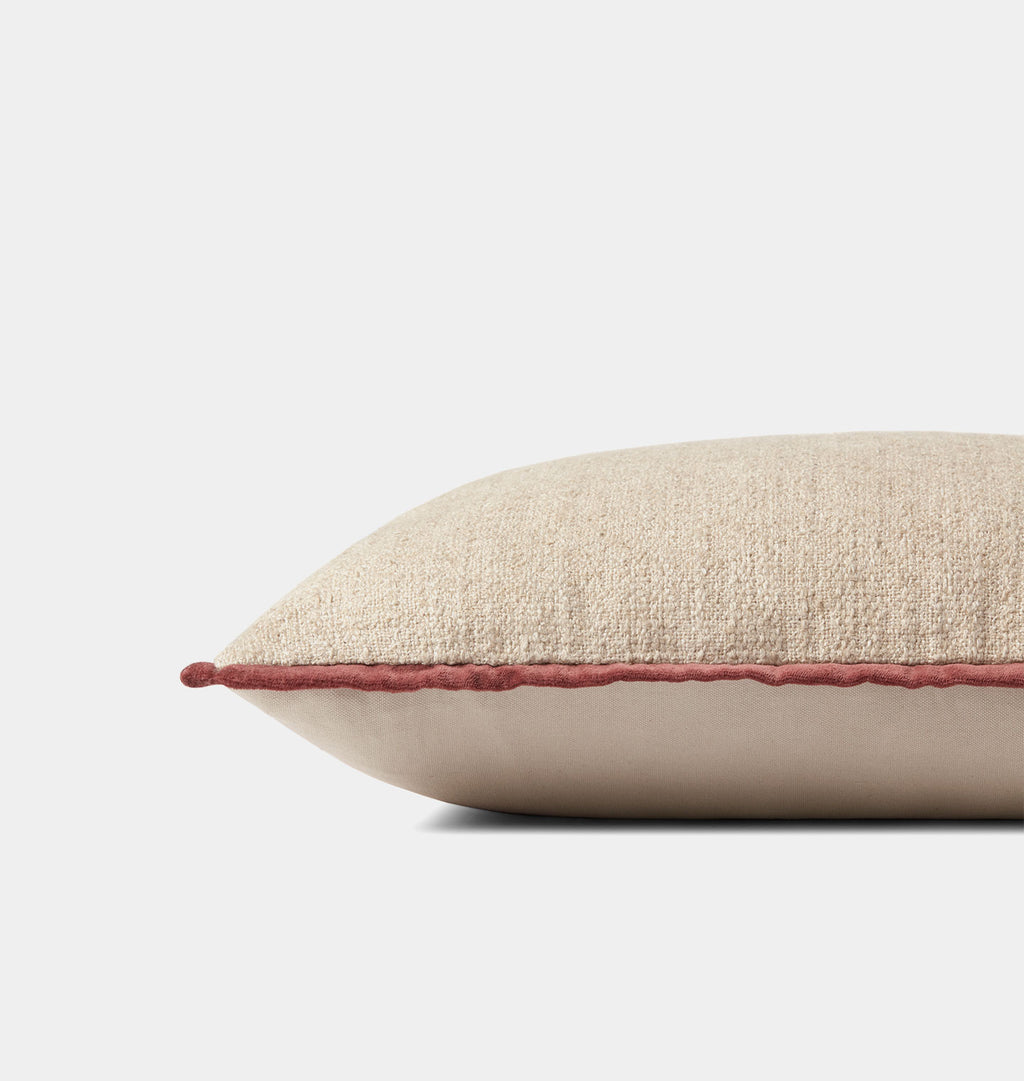 Aveline Pillow 16'' x 26'' Ivory / Wine