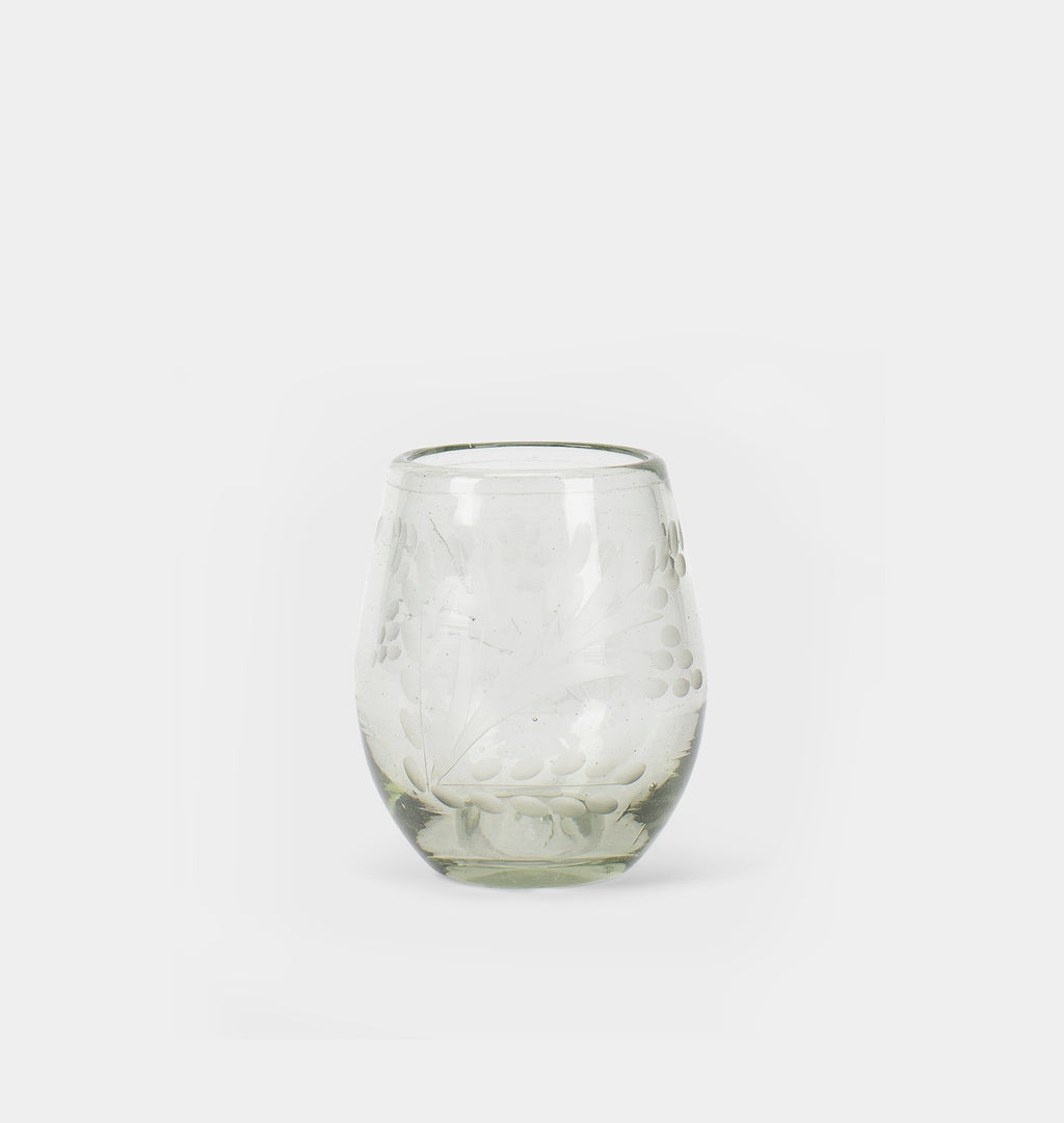 Etched Oval Glass