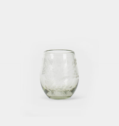 Etched Oval Glass