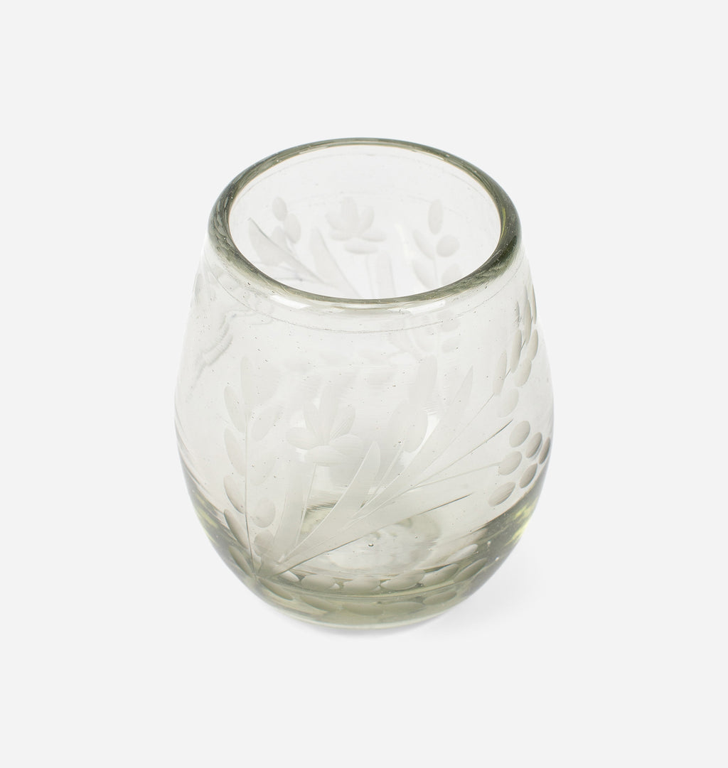 Etched Oval WEtched Oval Glassine Glass
