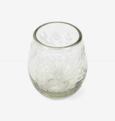 Etched Oval WEtched Oval Glassine Glass