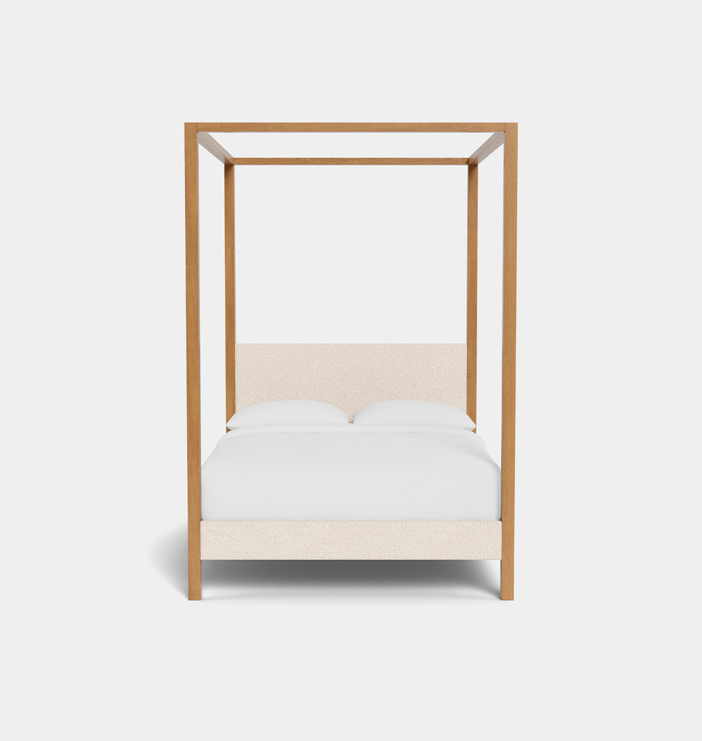 Briyana Bed Bone Boucle Natural Oak