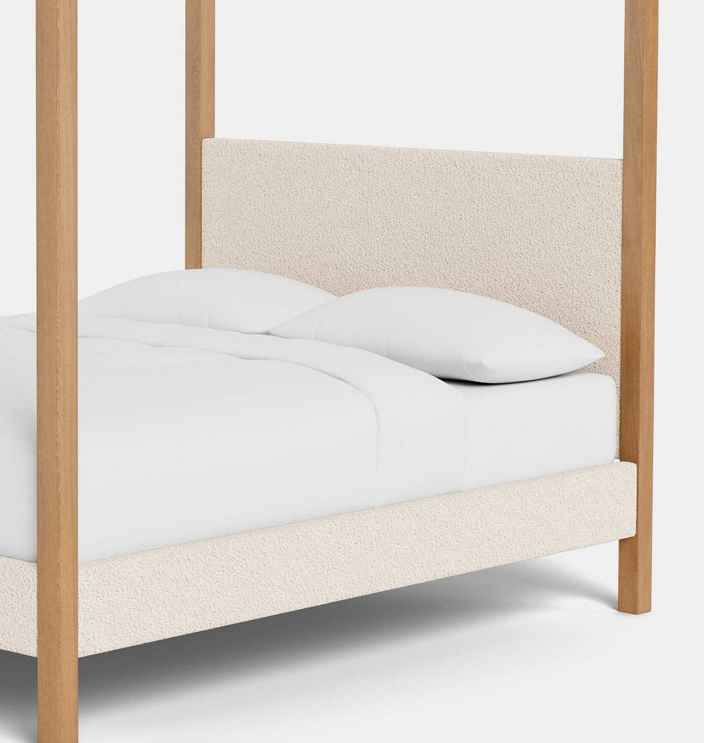 Briyana Bed Bone Boucle Natural Oak